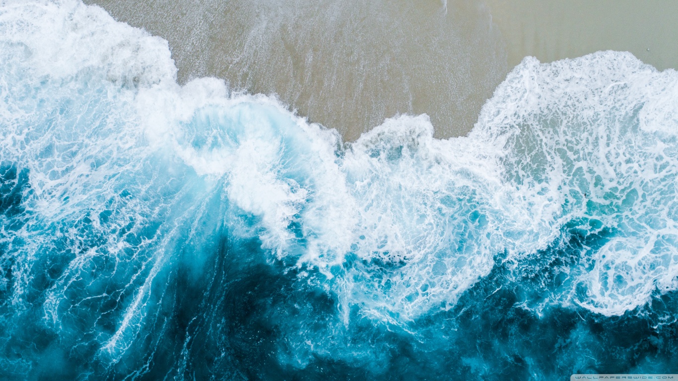 beautiful beach waves wallpaper 1366x768